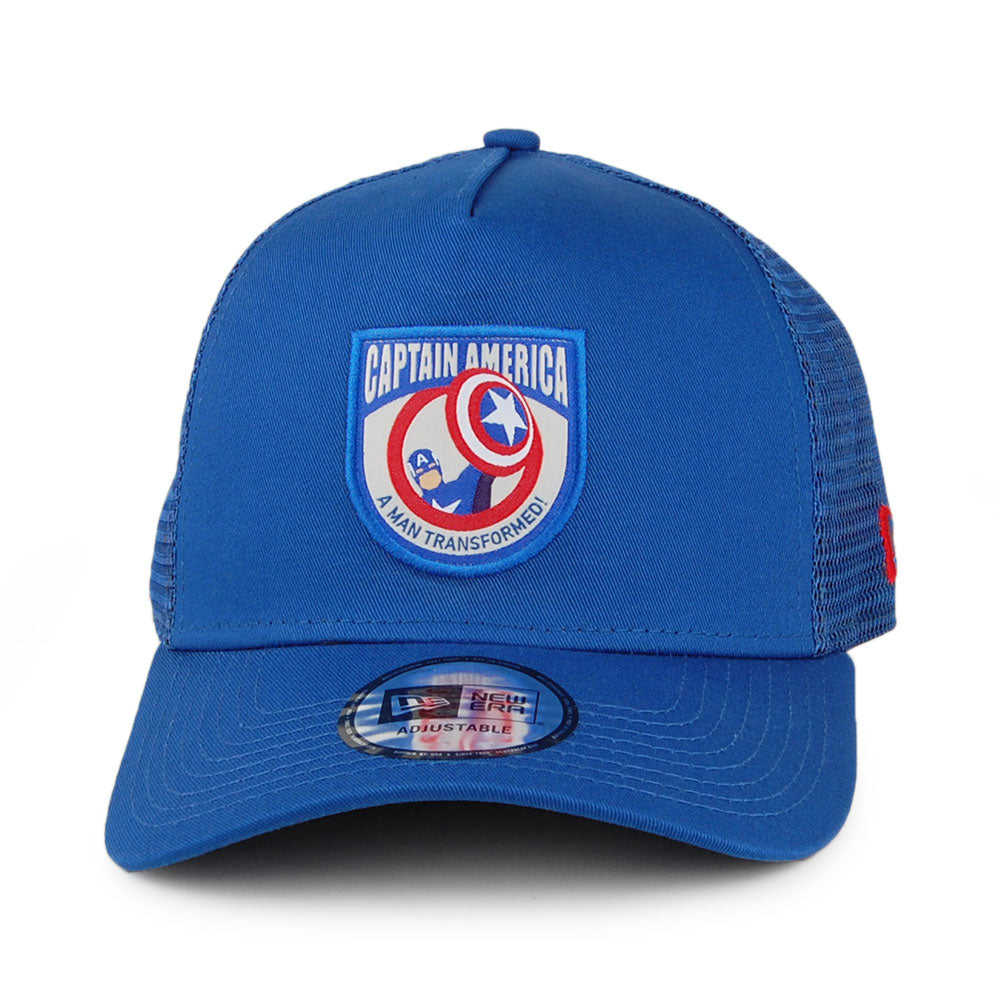Casquette Trucker A-Frame Character Patch Captain America bleu NEW ERA
