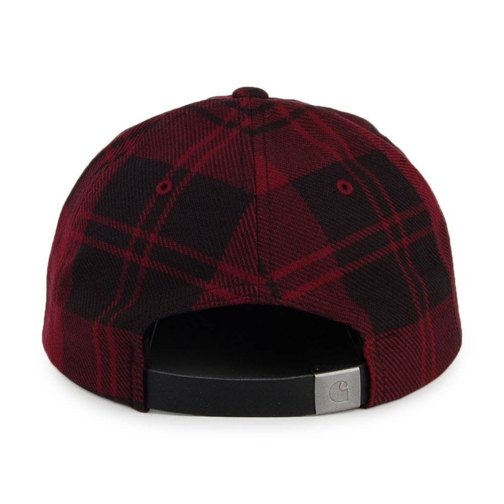 Casquette Strapback Non Structurée en Coton Sergé Pulford Check bordeaux-noir CARHARTT WIP