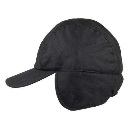 Casquette en Coton Ciré Britannique Avec Protège-Oreilles Lumberjack noir FAILSWORTH