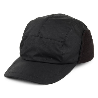 Casquette en Coton Ciré Britannique Avec Protège-Oreilles Lumberjack noir FAILSWORTH