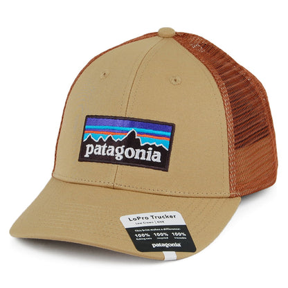 Casquette Trucker en Coton Bio LoPro P-6 Logo beige sable-marron PATAGONIA