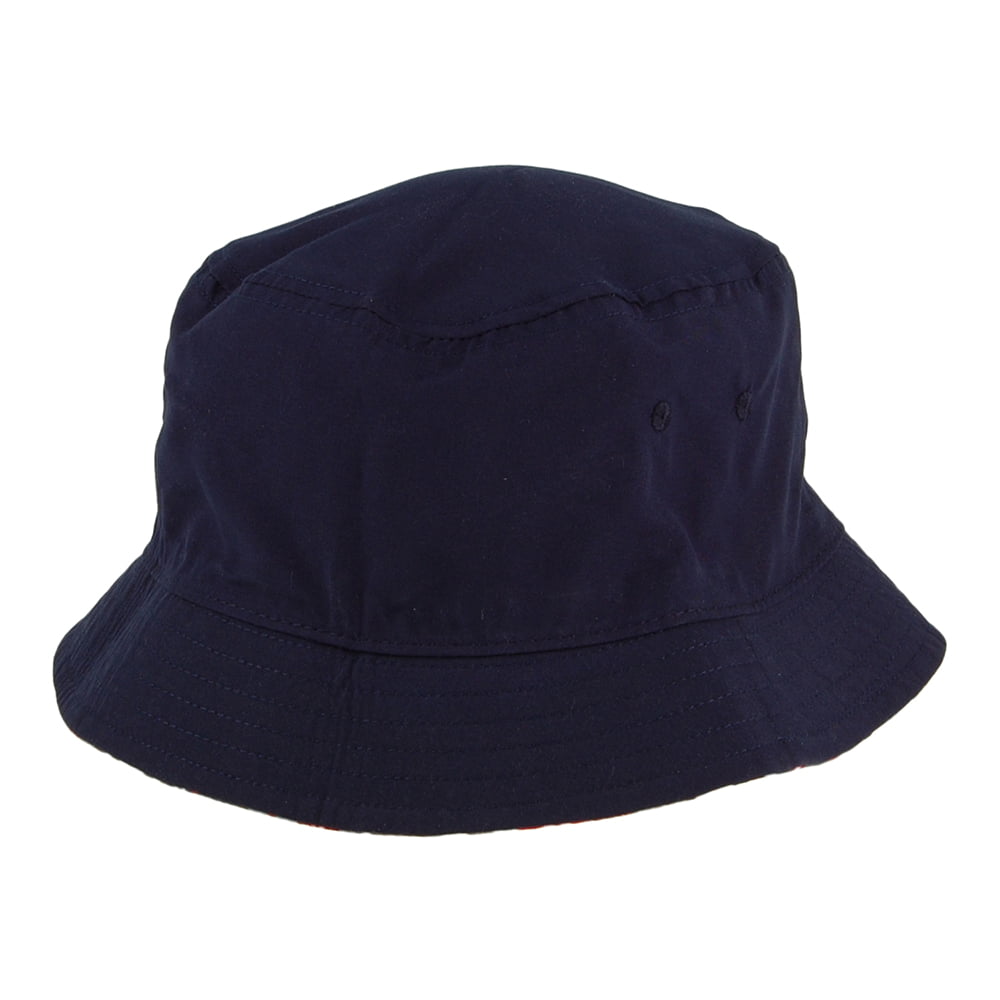Chapeau Bob à Carreaux Réversible bleu marine-rouge CONVERSE