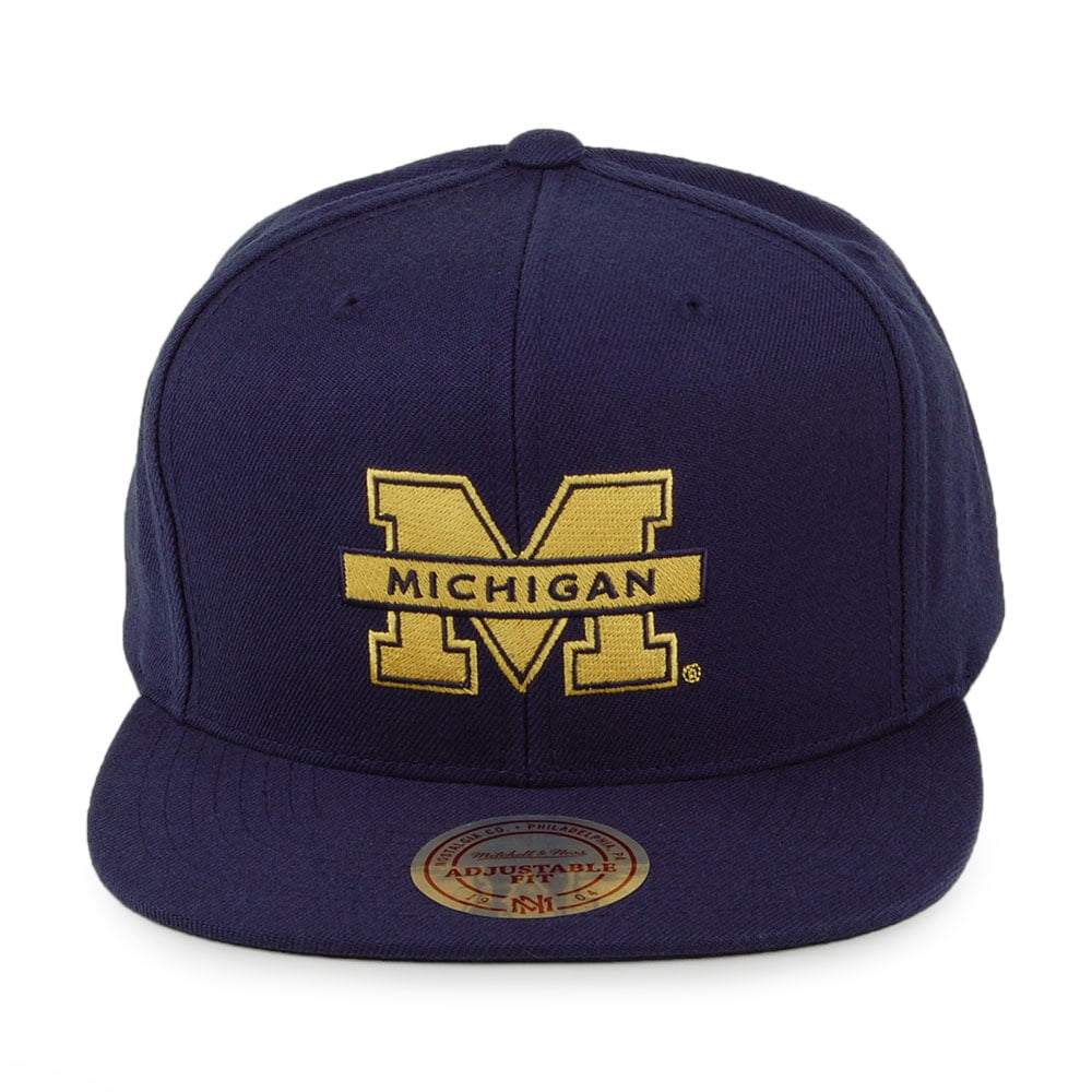 Casquette Snapback Core Wool Solid Michigan Wolverines bleu marine MITCHELL & NESS