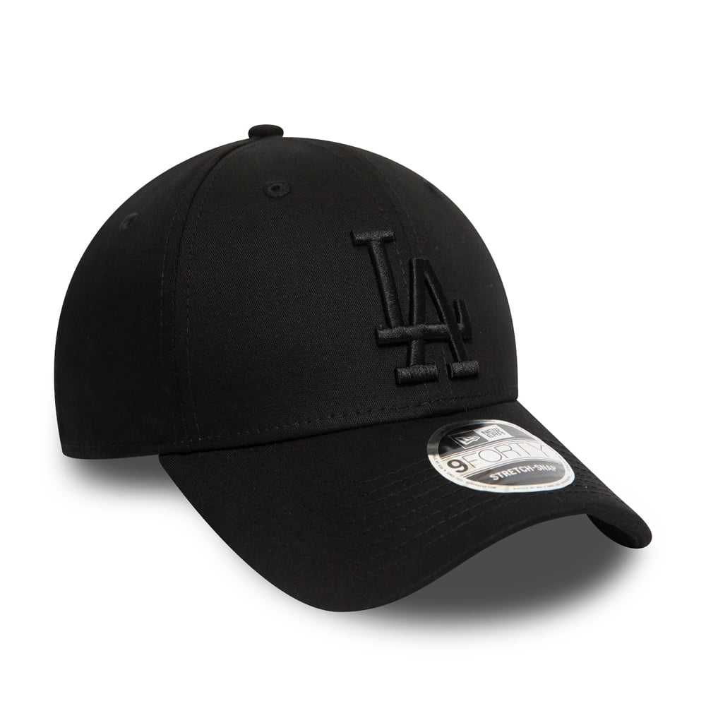 Casquette 9FORTY MLB Stretch Snap L.A. Dodgers noir sur noir NEW ERA
