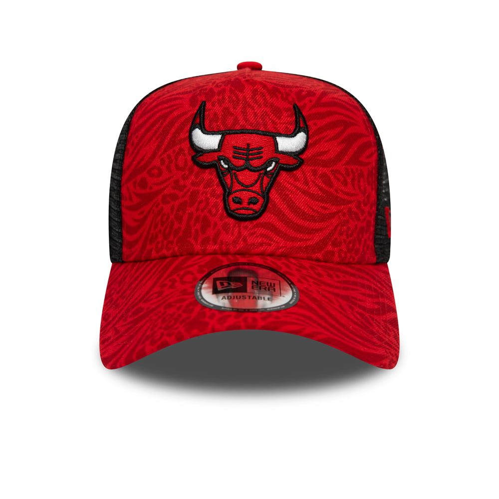 Casquette Trucker NBA Animal Print Chicago Bulls rouge NEW ERA