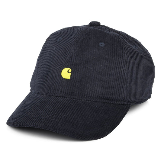 Casquette en Velours Côtelé Harlem bleu marine foncé-jaune CARHARTT WIP
