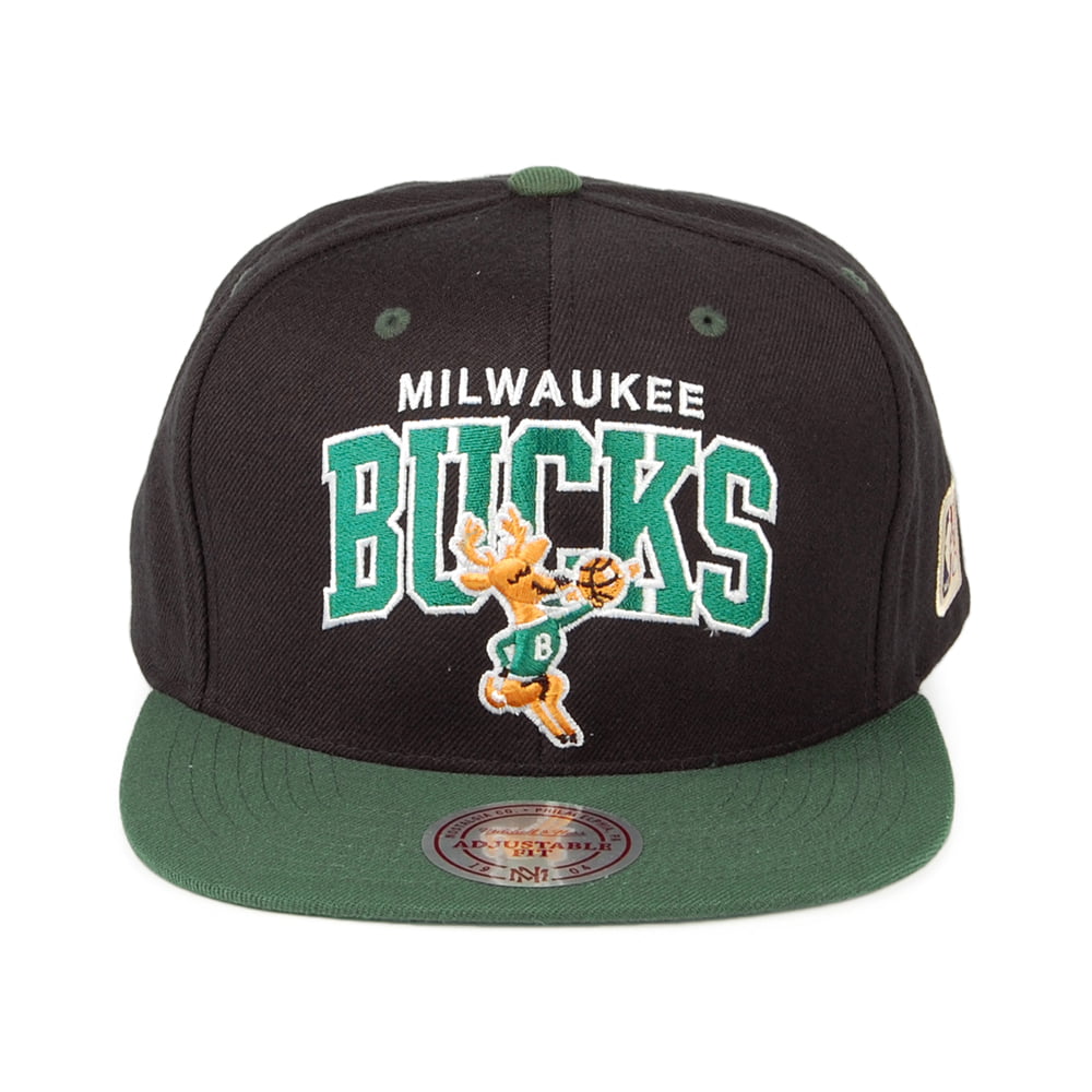 Casquette Snapback NBA Arch 2 Tone Milwaukee Bucks noir-vert MITCHELL & NESS