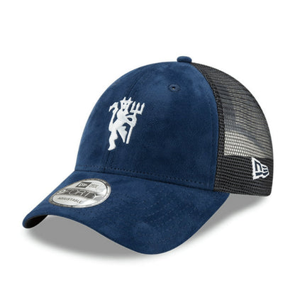 Casquette Trucker 9FORTY Manchester United Imitation Daim bleu marine NEW ERA