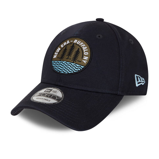 Casquette en Coton 9FORTY Camp Patch bleu marine NEW ERA