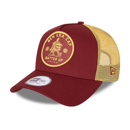 Casquette Trucker A-Frame Sports Patch rouge foncé NEW ERA
