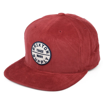 Casquette Snapback en Velours Côtelé Oath III vin BRIXTON