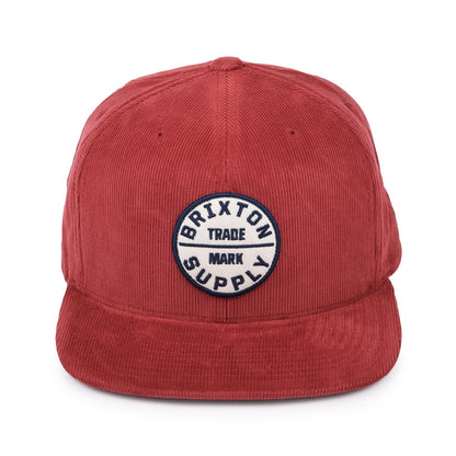 Casquette Snapback en Velours Côtelé Oath III vin BRIXTON
