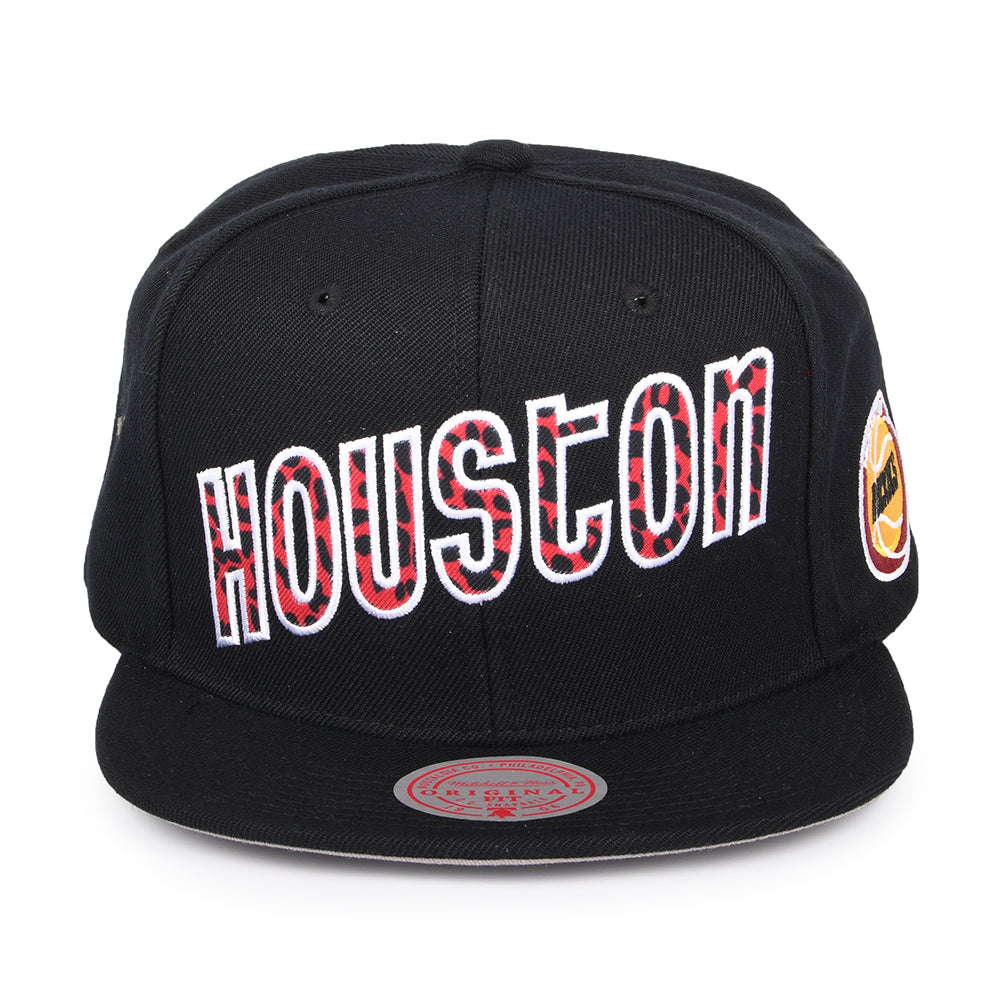 Casquette Snapback NBA Wildback Houston Rockets noir MITCHELL & NESS