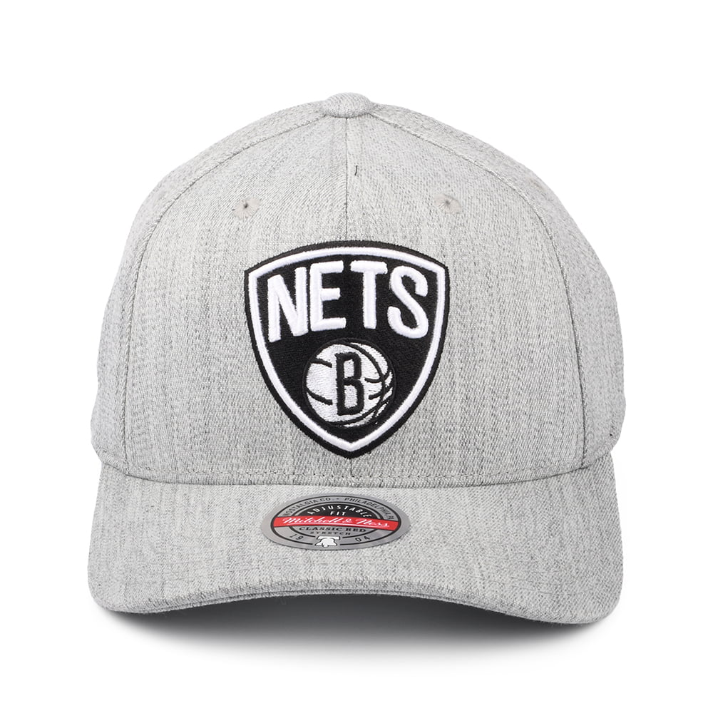 Casquette Snapback NBA Team Heather Redline Brooklyn Nets gris chiné MITCHELL & NESS
