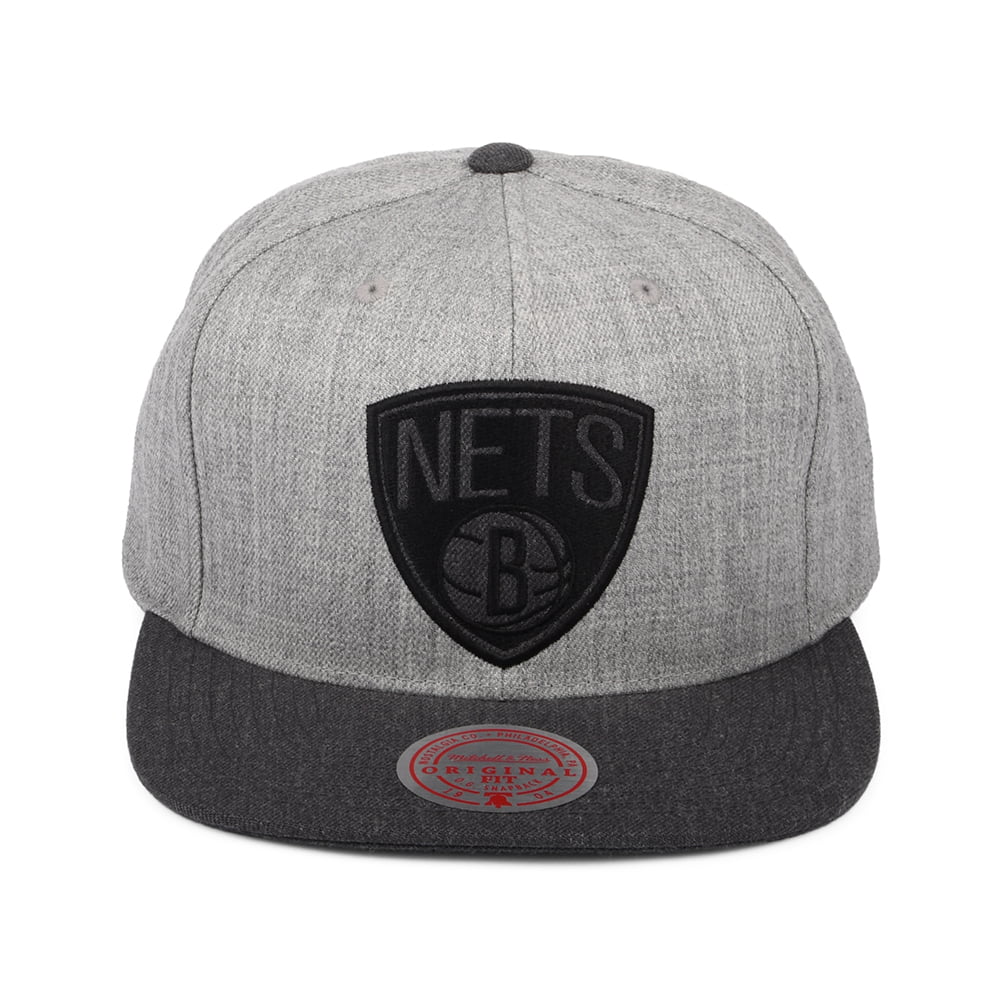 Casquette Snapback NBA Dual Heather Brooklyn Nets gris chiné MITCHELL & NESS