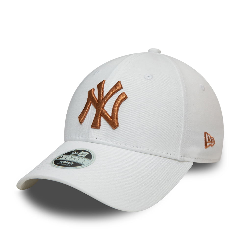 Casquette Femme 9FORTY MLB Metallic New York Yankees blanc-cuivre NEW ERA