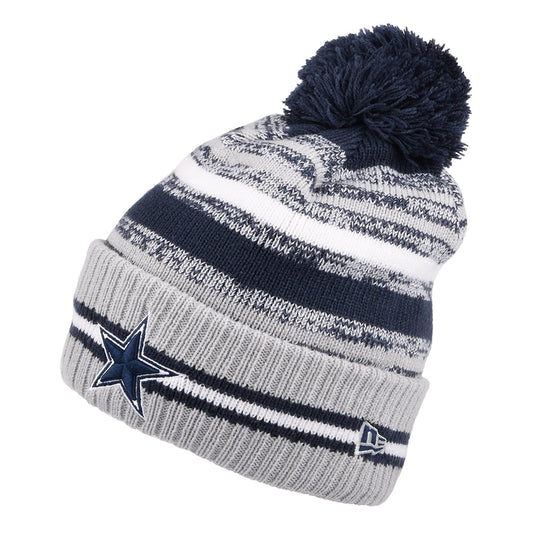 Bonnet à Pompon NFL Sport Knit OTC Dallas Cowboys bleu-gris NEW ERA