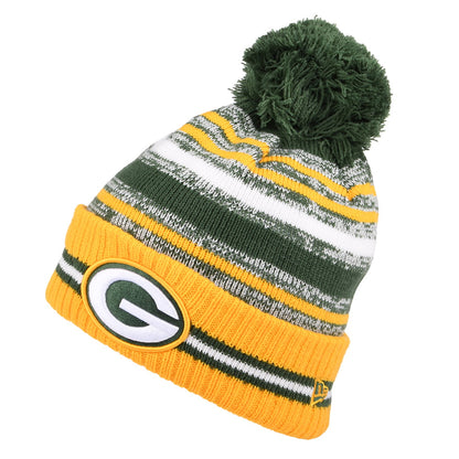 Bonnet à Pompon NFL Sport Knit OTC Green Bay Packers vert-jaune NEW ERA