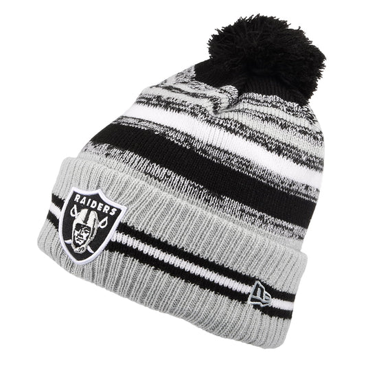 Bonnet à Pompon NFL Sport Knit OTC Las Vegas Raiders noir-gris NEW ERA