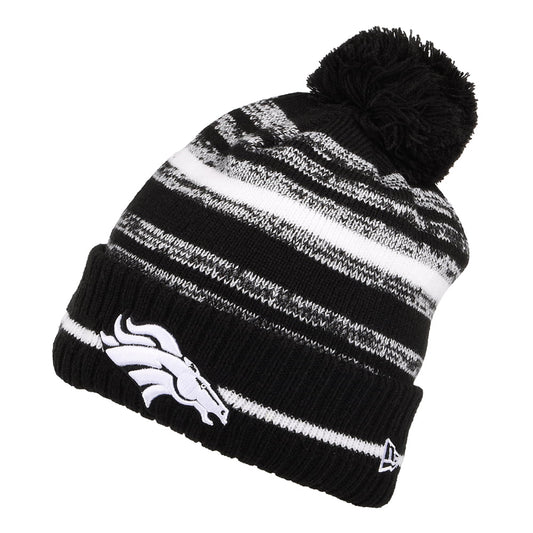 Bonnet à Pompon NFL Sport Knit Denver Broncos noir-blanc NEW ERA