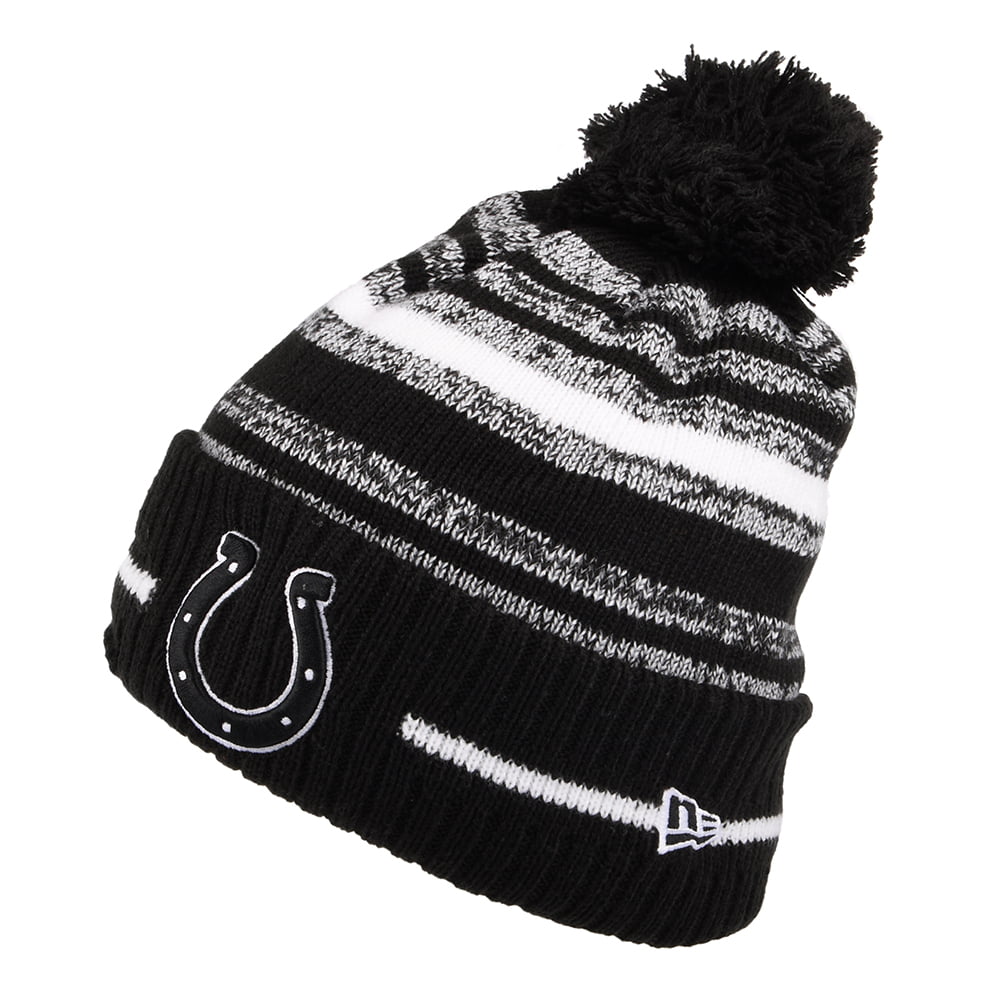 Bonnet à Pompon NFL Sport Knit Indianapolis Colts noir-blanc NEW ERA