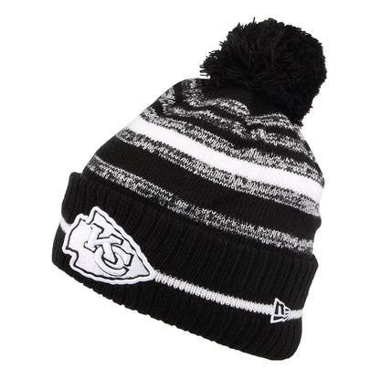 Bonnet à Pompon NFL Sport Knit Kansas City Chiefs noir-blanc NEW ERA