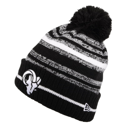 Bonnet à Pompon NFL Sport Knit Los Angeles Rams noir-blanc NEW ERA