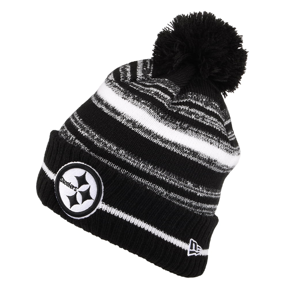Bonnet à Pompon NFL Sport Knit Pittsburgh Steelers noir-blanc NEW ERA