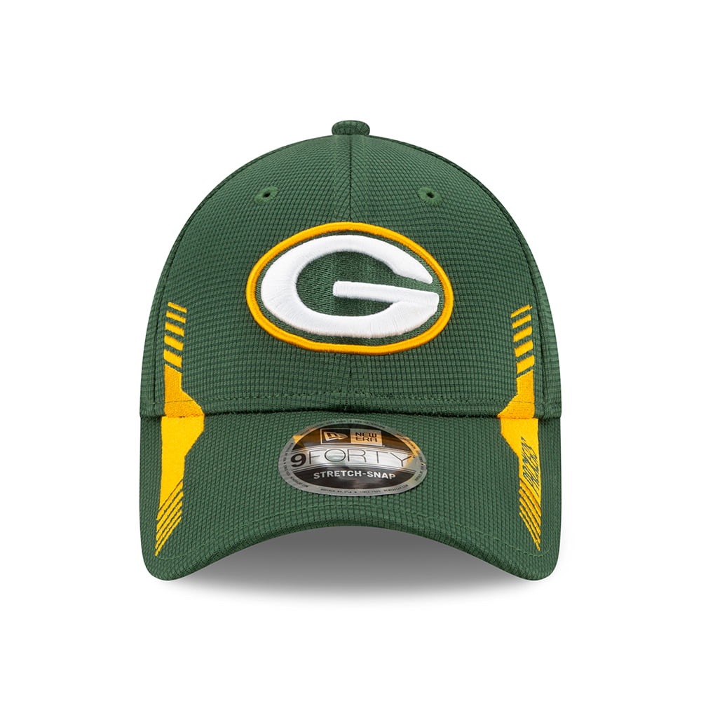 Casquette Stretch Snap 9FORTY NFL Sideline Home Green Bay Packers vert-jaune NEW ERA