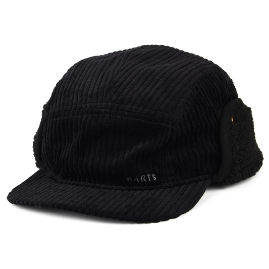 Casquette 5 Panel en Velours Côtelé Avec Protège-Oreilles Rayner noir BARTS