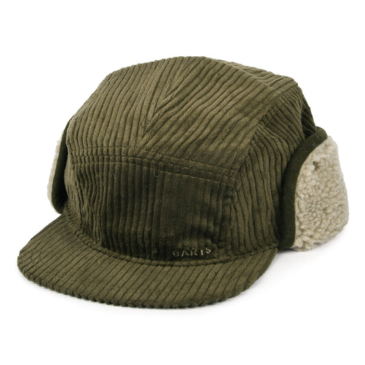 Casquette 5 Panel en Velours Côtelé Avec Protège-Oreilles Rayner vert militaire BARTS