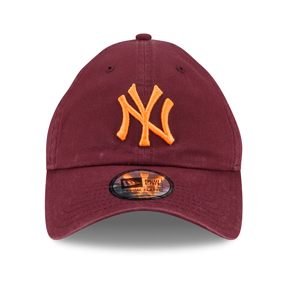 Casquette 9TWENTY MLB League Essential NY Yankees bordeaux délavé NEW ERA