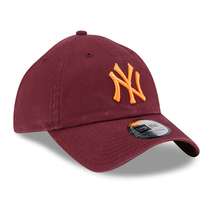 Casquette 9TWENTY MLB League Essential NY Yankees bordeaux délavé NEW ERA