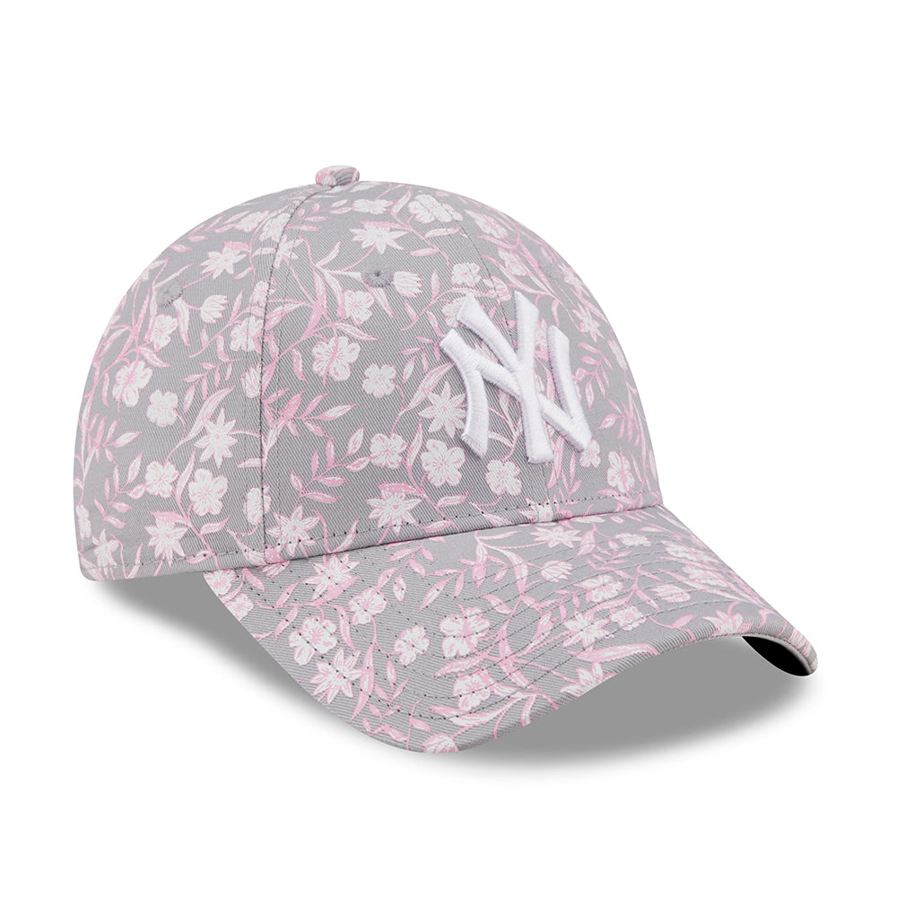 Casquette Femme 9FORTY MLB Floral New York Yankees gris clair NEW ERA