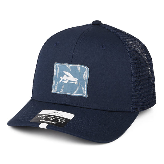 Casquette Trucker en Coton Bio Fly The Flag Label bleu marine PATAGONIA