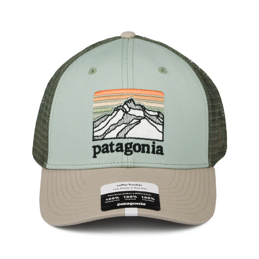Casquette Trucker en Toile de Coton Bio LoPro Line Logo Ridge menthe PATAGONIA