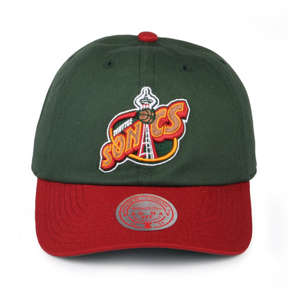 Casquette Strapback NBA 2 Tone HWC Seattle Supersonics vert-rouge MITCHELL & NESS