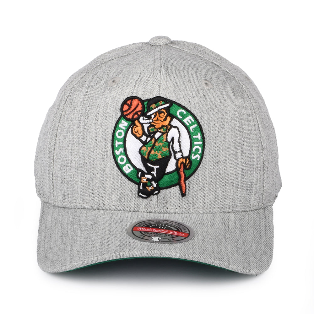 Casquette Snapback NBA Team Heather Stretch Boston Celtics gris chiné MITCHELL & NESS