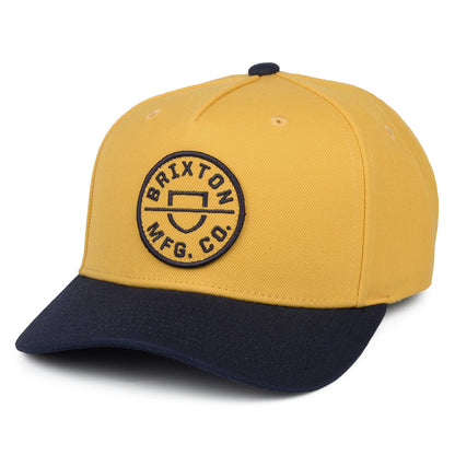 Casquette Snapback Crest C NetPlus MP jaune-bleu marine BRIXTON