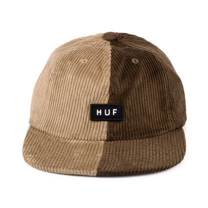 Casquette en Velours Côtelé Bicolore Marina marron HUF
