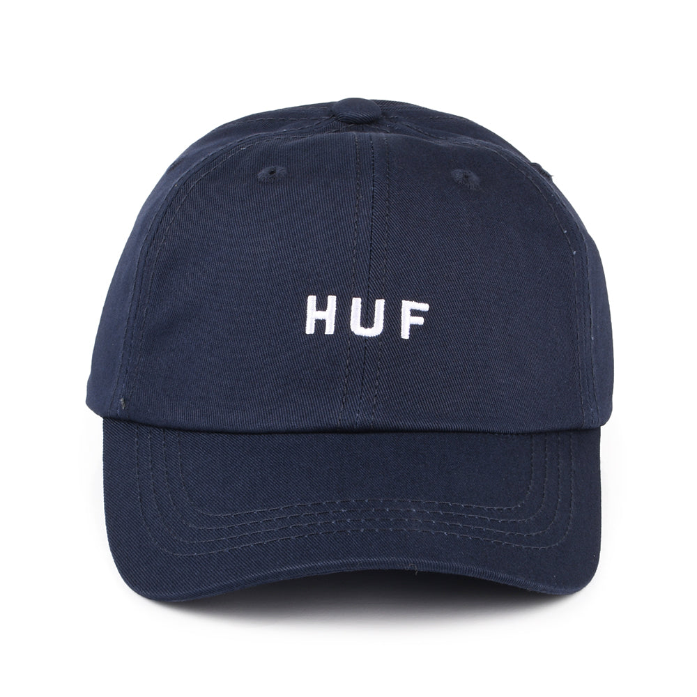 Casquette à Visière Incurvée en Coton Original Logo bleu marine HUF