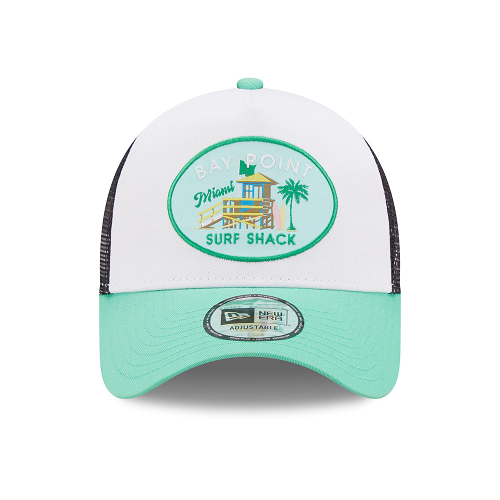 Casquette Trucker Location Icon A-Frame Bay Point turquoise-blanc NEW ERA