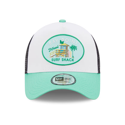 Casquette Trucker Location Icon A-Frame Bay Point turquoise-blanc NEW ERA