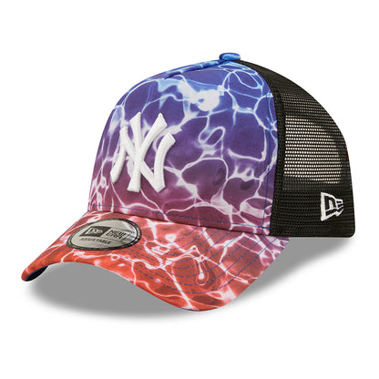 Casquette Trucker 9FORTY MLB Summer City A-Frame New York Yankees violet-noir NEW ERA