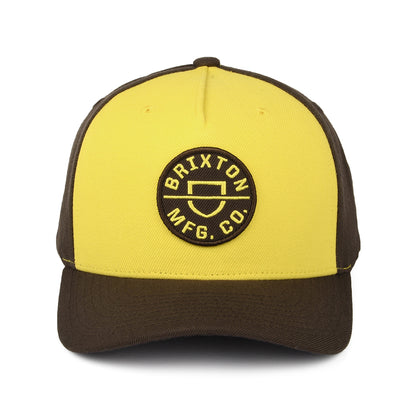 Casquette Snapback Crest C NetPlus MP jaune-marron BRIXTON