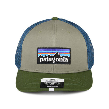 Casquette Trucker en Coton Bio P-6 Logo khaki-olive-bleu PATAGONIA