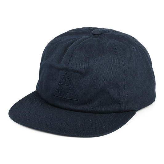 Casquette Snapback Non Structurée Triple Triangle bleu marine sur bleu marine HUF