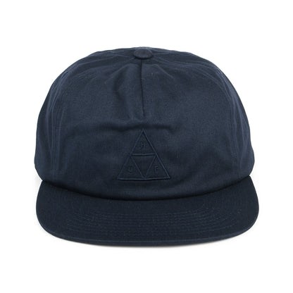 Casquette Snapback Non Structurée Triple Triangle bleu marine sur bleu marine HUF