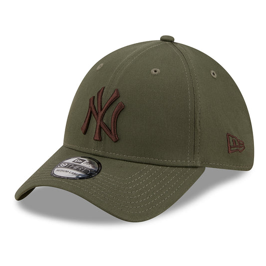 Casquette 39THIRTY MLB League Essential New York Yankees olive-marron NEW ERA