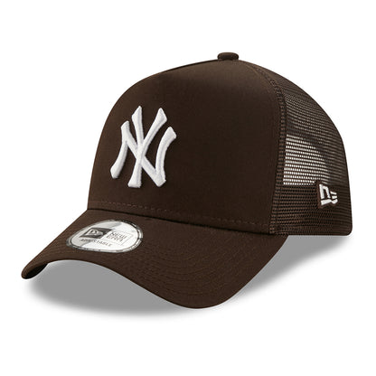 Casquette Trucker A-Frame 9FORTY MLB League Essential New York Yankees marron foncé-blanc NEW ERA